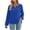 Blue, variant on 2025 New Fashion Plus Size Plus Size Tops For Women Summer Sexy V-Neck Blouse Casual Loose Long Sleeve Blouse