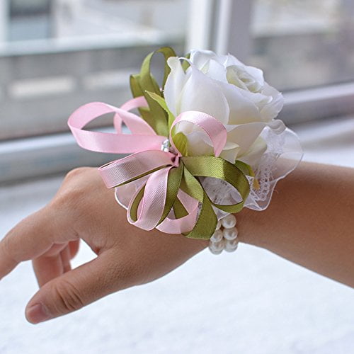 5PiecesBag Wedding Bridal Hand Wrist Flower Handmade Satin Rose Flower  Bracelet Wedding Party Prom Bridesmaid Sister Handflower   AliExpress  Mobile