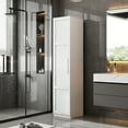 thumbnail image 6 of Kitchen Pantry Cabinet Freestanding Buffet Cupboard with Adjustable Shelves Side Racks, White, 6 of 12