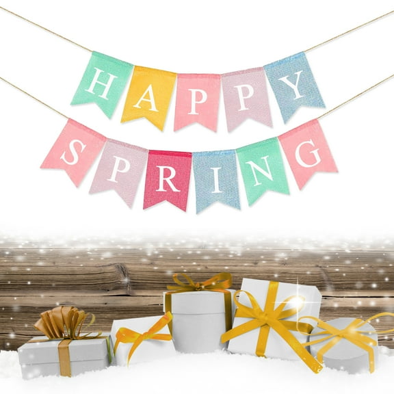 Bunting for Burlap Banner Happy Spring Banner