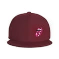 thumbnail image 2 of DouZhe Flat Brim Cap Snapback Hat, Fuchsia Mouth Prints Adjustable Red Adult Baseball Cap, 2 of 7