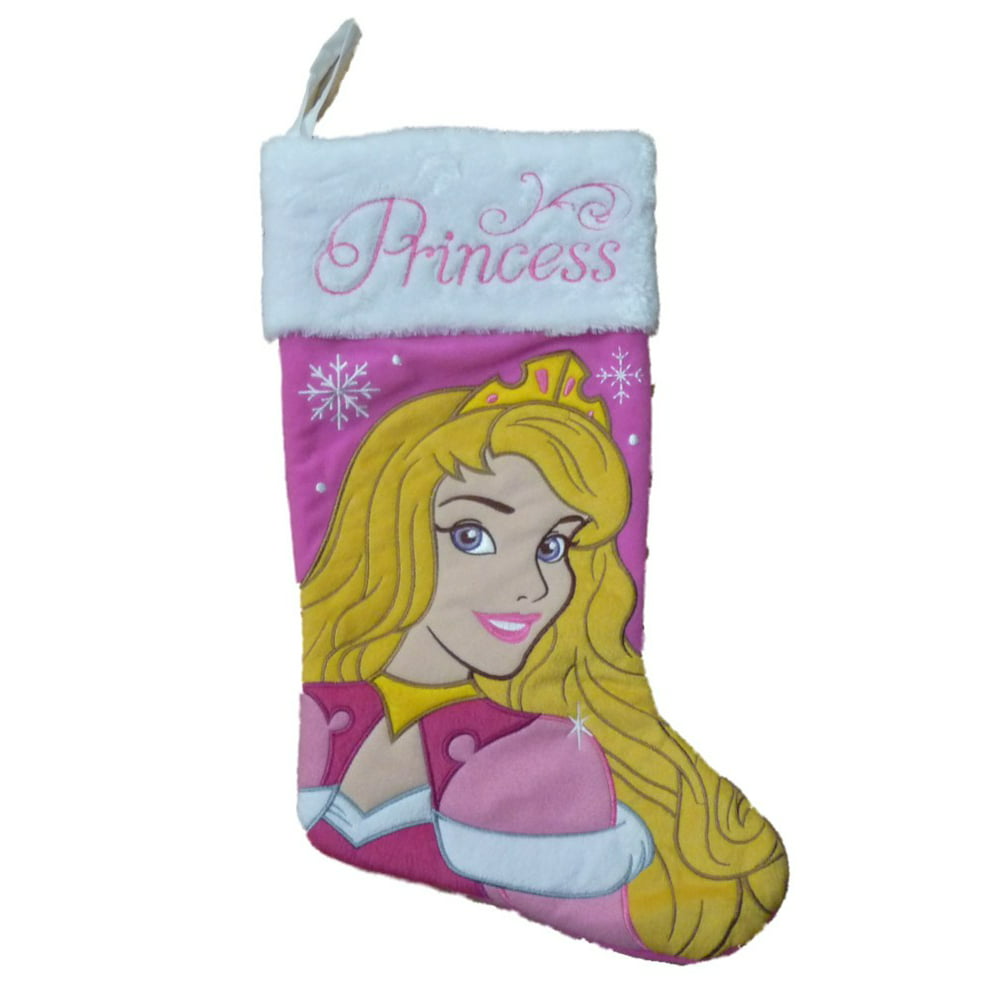 Disney Princess Christmas Stocking Plush Pink Sleeping