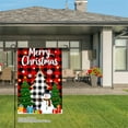 thumbnail image 3 of JOOCAR Merry Christmas Plaid Garden Flag with Snowman and Trees for Winter Christmas Home Outdoor Garden Yard Door Decor 12x18 inch, 3 of 5