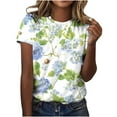 thumbnail image 2 of Fengqque 2025 Modern Women's Casual Round Neck Printed Pullover Short Sleeve T-Shirt, 2 of 5