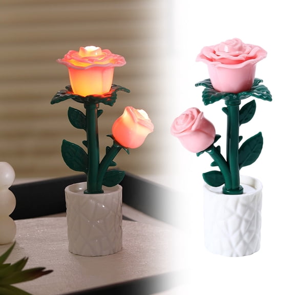 Goowood Flower Desk Lamp | Cute Battery Operated Flower Lamps For Bedrooms Table Decor For Desk Bedroom Bedside Nightstand Home Decor Dorm Apartment Birthday Night Lights Home appliances