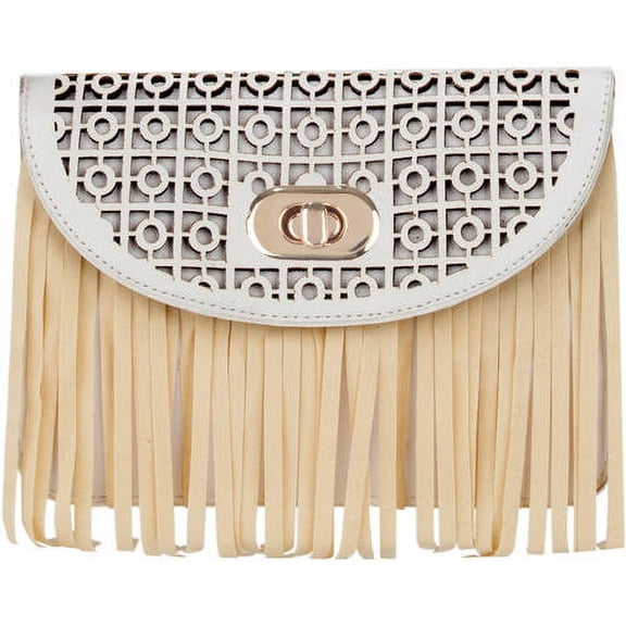 Women's Cute Compact Fringe Purse Shoulder Bag (Fits Cell Phones up to 6.25In x 3.1In)