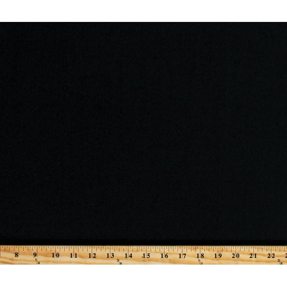 Premium Stretch Ribbing Black 48" Wide Polyester/Cotton/Spandex Fabric by the Yard (118302)