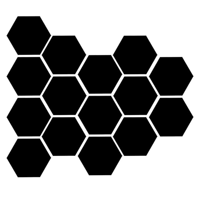 Espejo pegatinas de pared único exquisito interior hexagonal hogar adorno habitaciones decoraciones espejos decoraciones paredes adornos negro 15 piezas Methold HA047854-01B