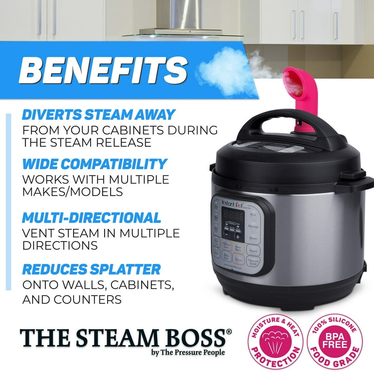 The Steam Boss - Steam Release Diverter | Kitchen Accessories Compatible with Instant Pot Duo Plus Smart Viva Models | All Quart