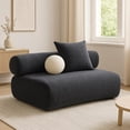thumbnail image 6 of Benjara 51" Curved Armless Modular Sofa Chair- 2 Throw Pillows- Dark Gray, 6 of 7