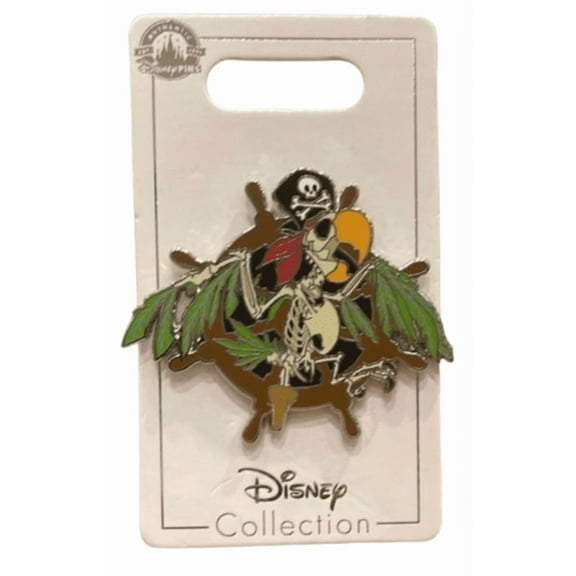 Disney Parks Pirates of The Caribbean Skeleton Parrot Pin New With Card