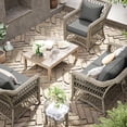 thumbnail image 6 of Kimunuk Outdoor Seat Cushion Set, 19" X 19" X 4" Water-Resistant & Fade-Resistant Patio Furniture Replacement Cushions with Handle and Straps for Sofa Chair, Ligth Grey, 6 of 7