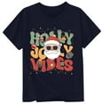 thumbnail image 3 of SonxaHe Infant Girl's Tshirt Christmas Santa Letter Print Short Sleeved T-Shirt Kids Holiday Party Cozy Casual T Shirt Black,Sized 1-2, 3 of 3