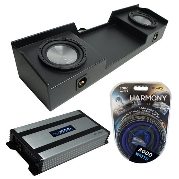 99-06 Chevy Silverado Ext Truck Harmony A122 Dual 12" Rhino Sub Box & HA-A800.1