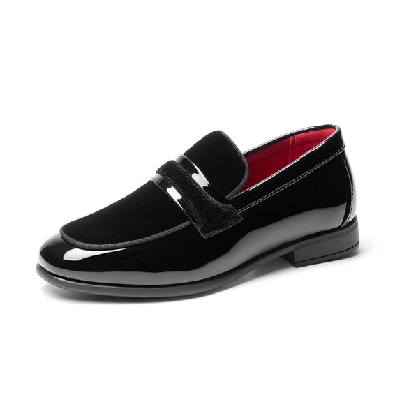 Bruno Marc Boys Dress Shoes Slip-on Loafers Tuxedo Patent Classic Velvet Shoes