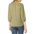 thumbnail image 4 of MODA NOVA Juniors Blouse Floral Print 3/4 Raglan Sleeve Round Neck Tops Green M, 4 of 6
