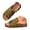Green, variant on Women's Comfy Wide Width Slide Sandals Slip On Cork Foot Bed Boho Dressy Summer Casual for Ladies Beach Walking Daily Outdoor Wear(Brown,Size 5.5)
