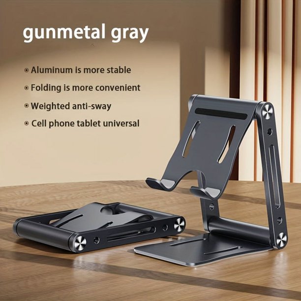 Aluminum Alloy Mobile Phone Tablet Bracket Can Be Folded Portable Metal Lazy Desktop Tablet Online Class Live Mobile Phone Bracket