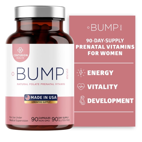 Bump Mini Complete Prenatal Vitamins for Women, 90 Caps