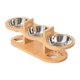 thumbnail image 5 of Comederos elevados para gatos ergonómicos, inclinados y fáciles de limpiar con rejilla de madera Acero inoxidable, 5 of 9
