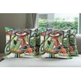 thumbnail image 6 of Ambesonne Colorful Throw Pillow Cover 4 Pack, Retro Doodle Birds, 16", Multicolor, 6 of 7