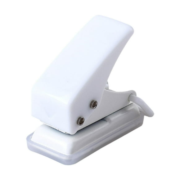 Mini perforadora de papel para niños, accesorio de papelería ligero para álbumes de recortes Blanco