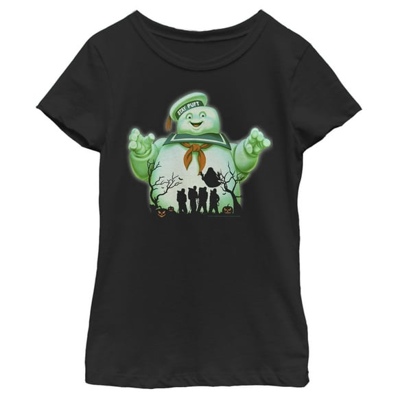 Girl's Ghostbusters Halloween Stay Puft Marshmallow Man  T-Shirt - Black - Small