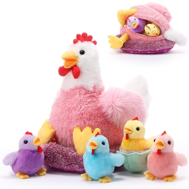 Peluche Skylety de peluche con forma de gallina ponedora de huevos