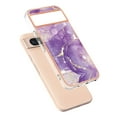 thumbnail image 2 of SaniMore for Google Pixel 8A Case with Wireless Charging Shockproof TPU Backplane Glitter Marble Pattern Fashion Design Anti-drop Anti-fingerprint Skin-feel Cover for Google Pixel 8A, Darkpurple, 2 of 12