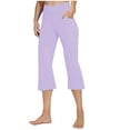 thumbnail image 2 of Qeaghou Capri Leggings for Women Summer Bootcut Yoga Pants High Waisted Flare Leggings Casual Workout Cropped Pants With Pockets S-3xl, 2 of 7