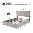 thumbnail image 5 of Amolife Queen Size Lift Up Storage Bed Frame With Upholstered Wingback Headboard, Hydraulic Support, No Box Spring Needed, Beige, 5 of 9