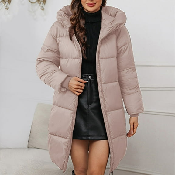 Pyhlmscde Women's Long Knee Down Slim Fit Puffer Coat, Winter Clothing for Women, Puffer Jacket Womens, Winter Coats for Women