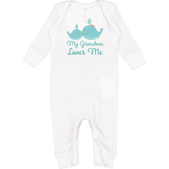 Inktastic My Grandma Loves Me Baby Romper Coveralls