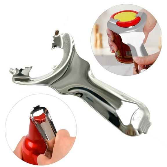 Mason Jar Opener for Canning Lids, Stainless Steel Jar Opener,No Lid Dents or Damage, Stainless Steel Bottle Opener, Easy Twist Manual Handheld Top Remover,Kitchen Tool for Tight Glass Jars(Silver)