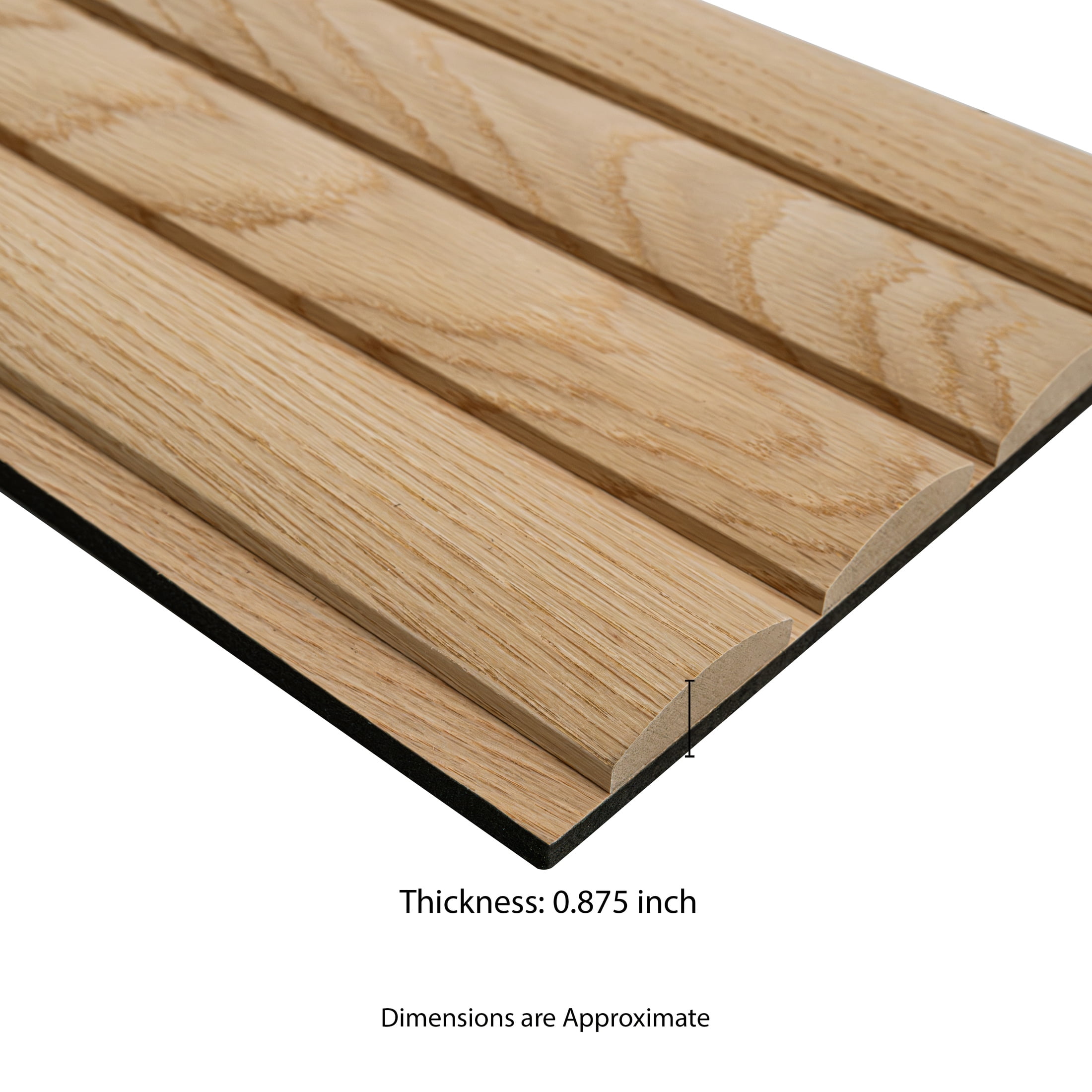 MSI 94.5 in. x 9.5 in. Natural 3D Fluted Wood Slat Acoustic Sound Absorbing Wall Paneling (Set Of 4)