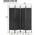 thumbnail image 4 of Room Dividers Folding Privacy Screen with 4 Panels Steel Frame Living Room Divider For Living Room,Office Use, Black, 4 of 8