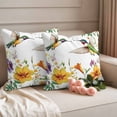 thumbnail image 2 of Hummingbird Flower Pillow Covers 2 Pack Spring Floral Pillowcase Waterproof Outdoor Throw Pillow Cover for Patio Garden Square Cushion 18”x18”, 2 of 9
