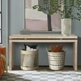 thumbnail image 4 of 60'' Farmhouse Console Table, Retro Wooden Entryway Table with Double Board Suspension Design, Solid Wood Sofa Table for Hallway Entryway Living Room Entrance, Natural, 4 of 9