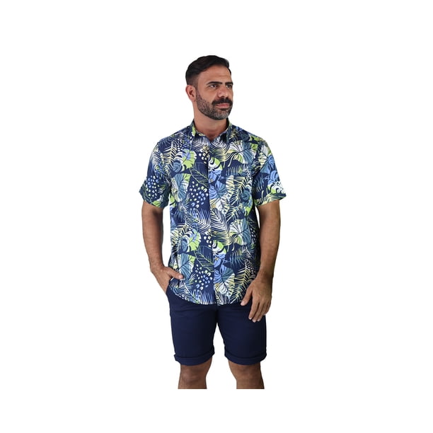 Camisa de manga corta estilo tropical para hombre marca Rams Cottons modelo Bali