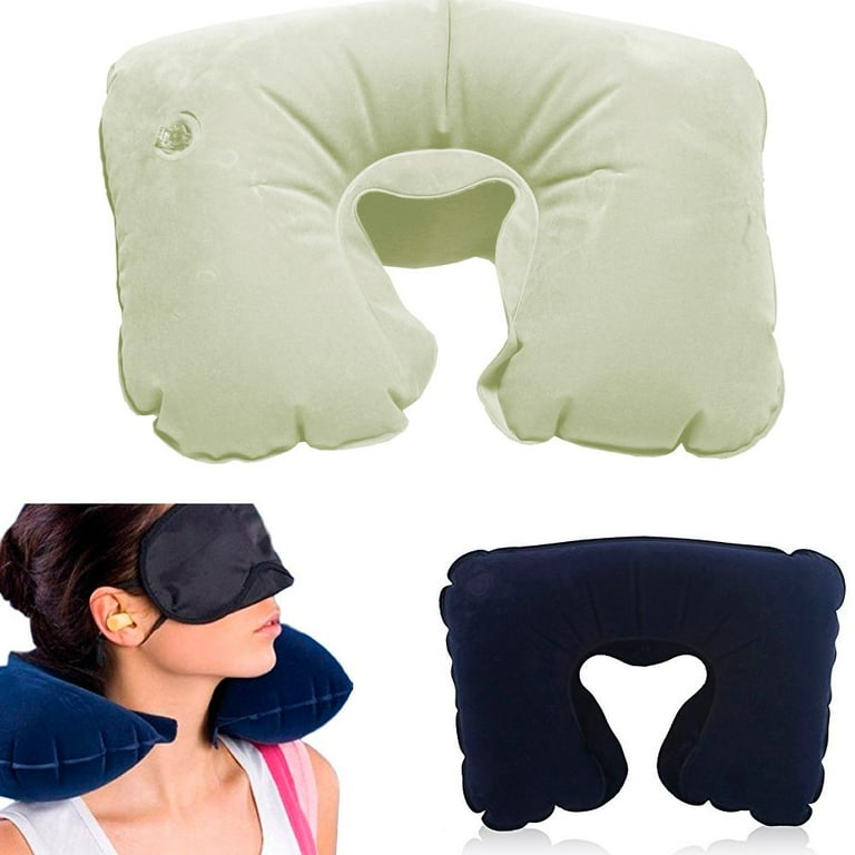 Hawk Inflatable Airplane Travel Pillow U Rest Neck Air Cushion for Adults Compact for Plane Spa Car Soft New Walmart