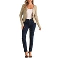 thumbnail image 2 of INSPIRE CHIC Long Sleeve Shrug for Women's Buttons Ruffle V Neck Sweater Cardigan XL Khaki, 2 of 6