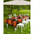 thumbnail image 4 of Outdoor Tablecloth with Umbrella Hole Rectangle 60x84inch, Halloween Plaid Spillproof Fabric Outdoor Tablecloths, Orange Black Buffalo Check Picnic/Patio Zipper Table Covers, 4 of 6