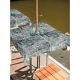 thumbnail image 2 of Outdoor Tablecloth with Umbrella Hole for Patio/Picnic/Party/Camping, Teal Grey Abstract Waterproof Table Cloth Square Cover Washable, Modern Graffiti Distressed Mottled Art (60"x 60"), 2 of 9