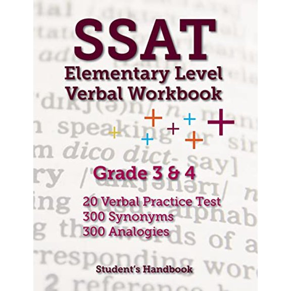 Pre-Owned SSAT Elementary Level Verbal Workbook: Grade 3 and 4 -- 600 Practice Questions
