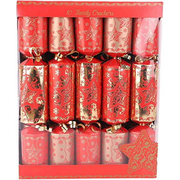 Toyland 10 Red & Gold Christmas Party Favors - Christmas Tree Decorations