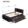thumbnail image 5 of Full Size Bed Frame, Full Size Daybed with End of Bed Storage Bookcases and 2 Tier Drawers, Built-in 10 Sturdy Slats, Full Bed Frame with Headboard for Boys, Girls and Teens, Espresso, 5 of 9