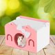 thumbnail image 2 of Mini casa para mascotas pequeñas, nido para dormir, forma bonita para conejillo de indias, erizo, hámster (rosa), 2 of 5