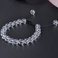 thumbnail image 3 of Natural Healing Power Gemstone Crystal Beads Unisex Adjustable Macrame Bracelets 8mm,Clear Crystal, 3 of 4