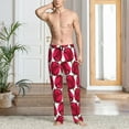 thumbnail image 5 of Uemuo Tulips Flowers Pattern Men's Wide Leg Palazzo Lounge Pants with Pockets Light Weight Loose Comfy Casual Pajama Pants-Medium, 5 of 9