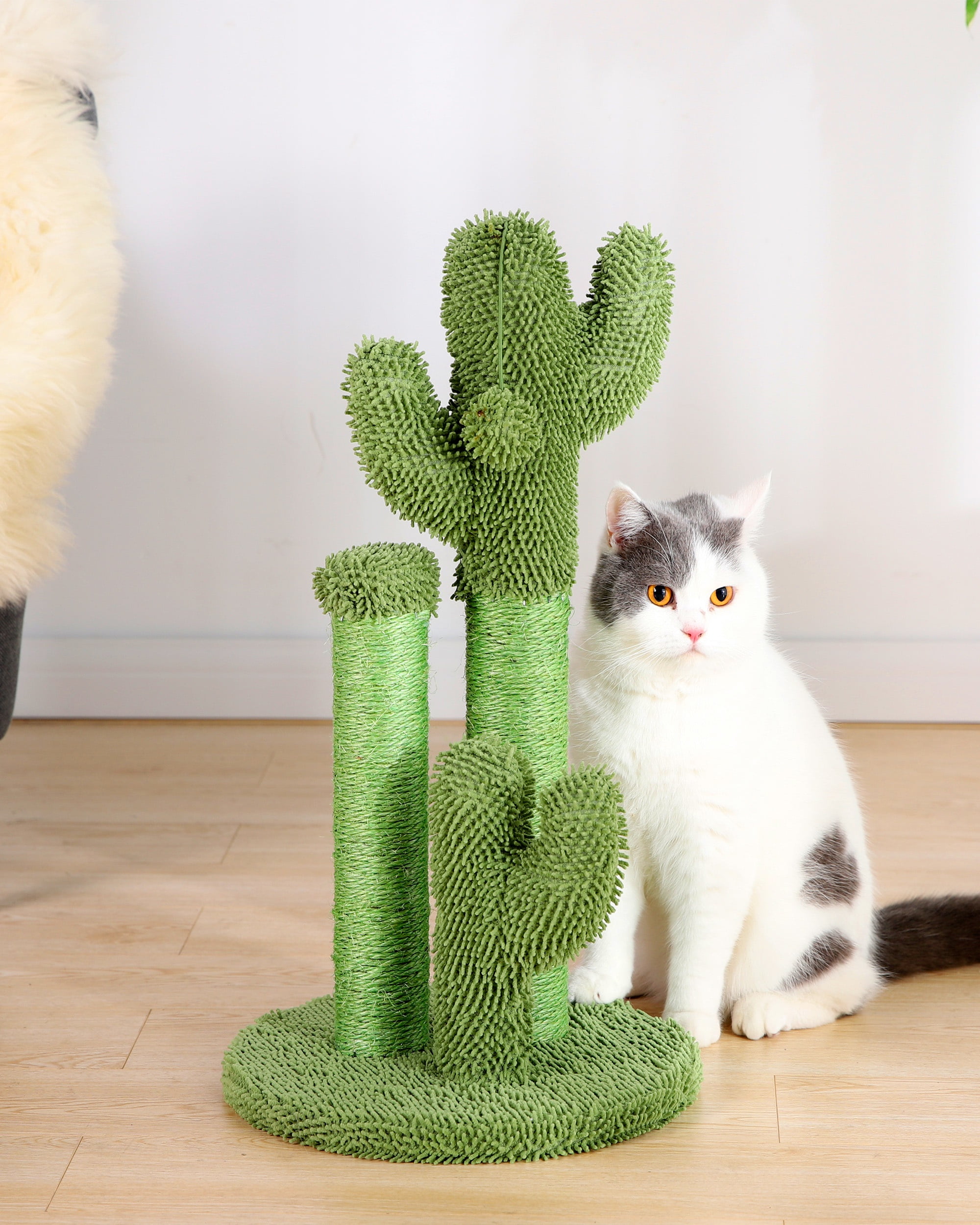 Vibrant Life Cactus Cat Scratching Post with Toy Ball, Green